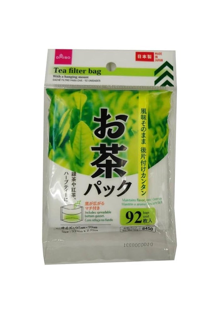 DAISO Tea Filter Bags - 92-Pack Disposable Infuser Bags for Loose Leaf Tea - Image 1